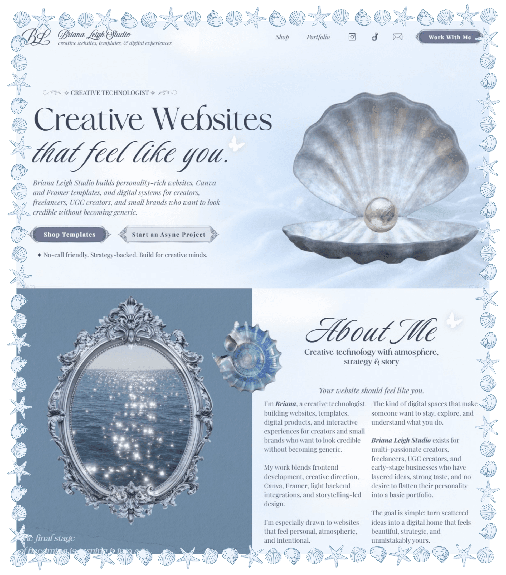 Soft blue water texture for website clarity section