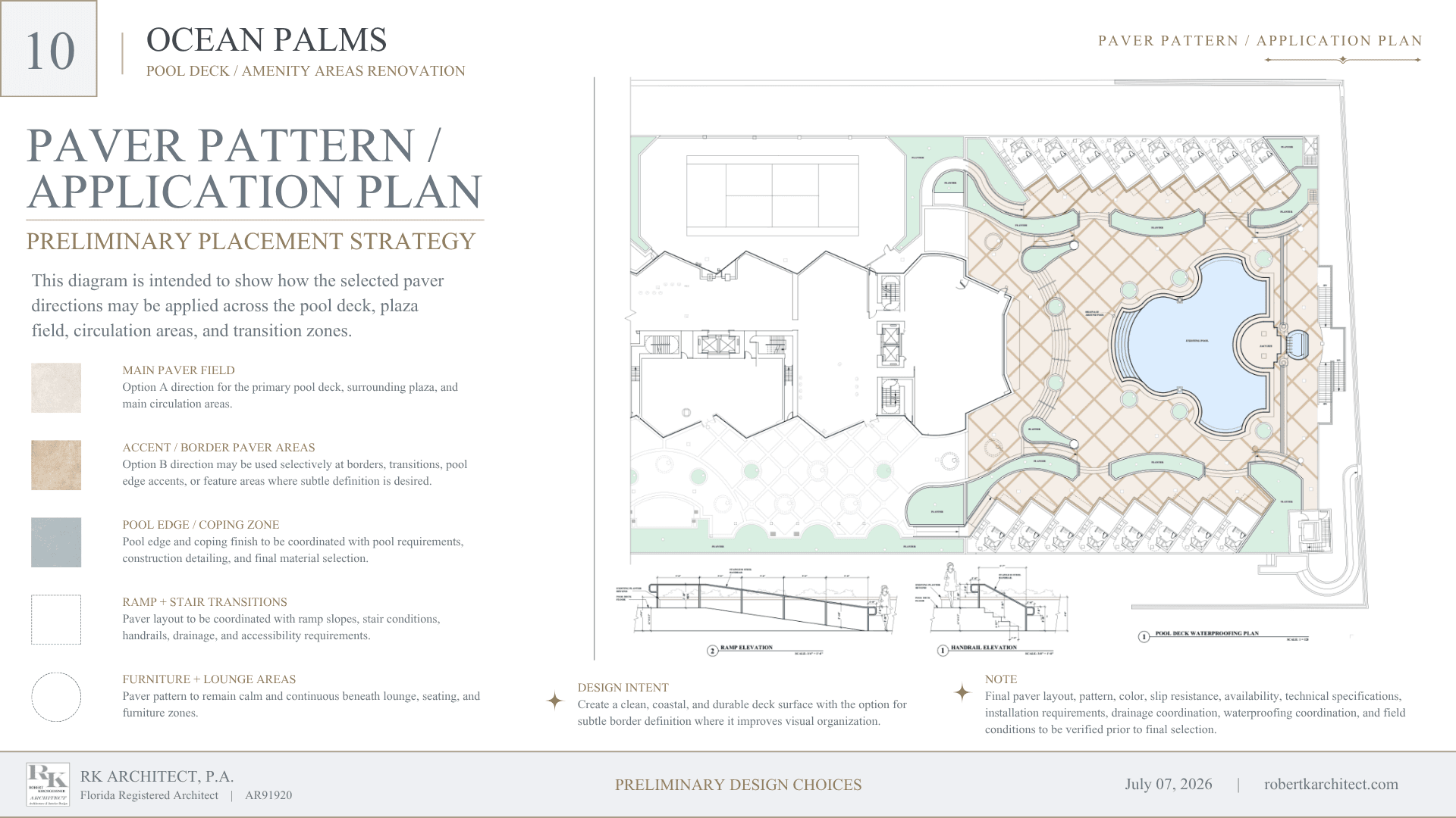 Ocean Palms paver application plan presentation page