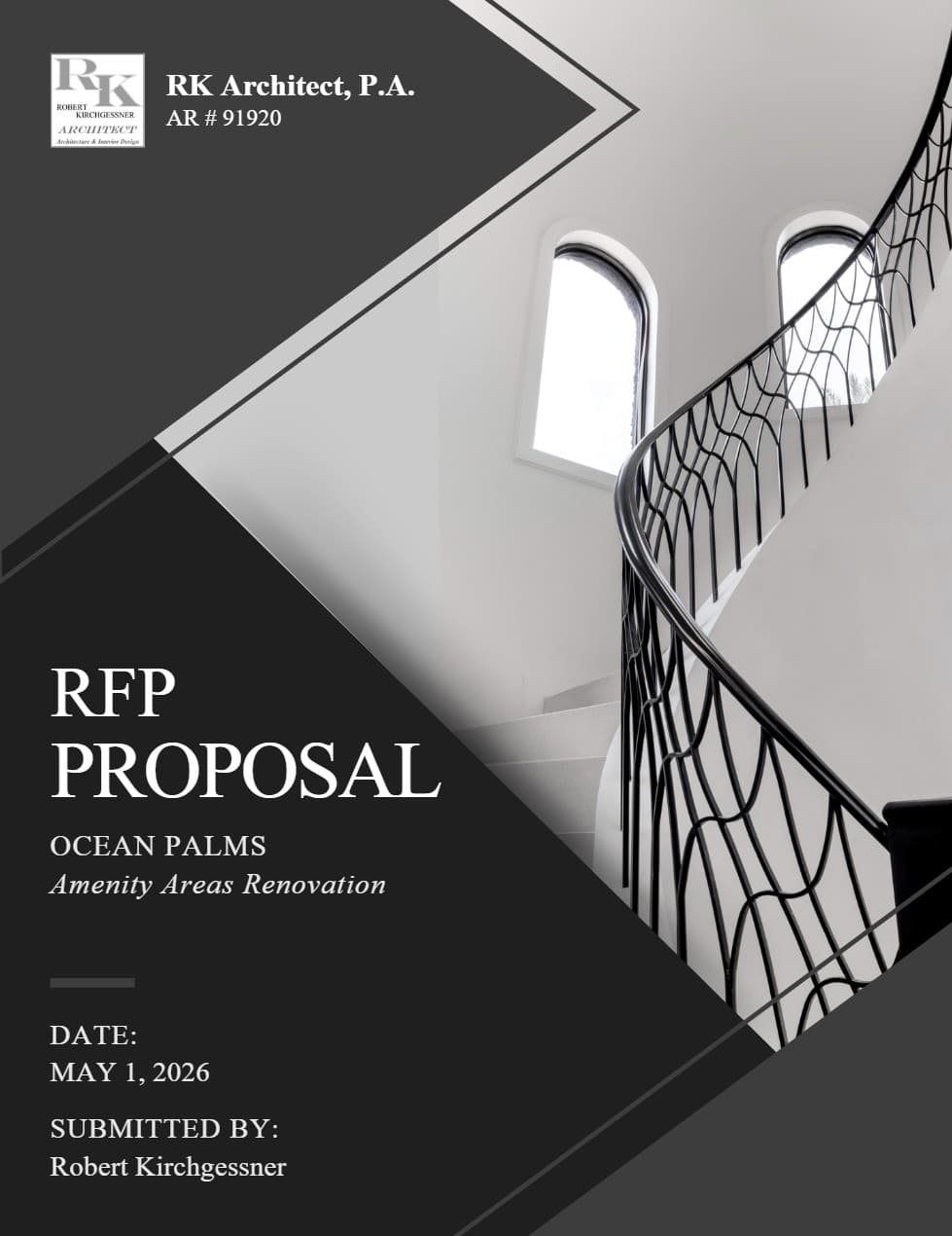 Cover from the RK Architect architectural proposal template