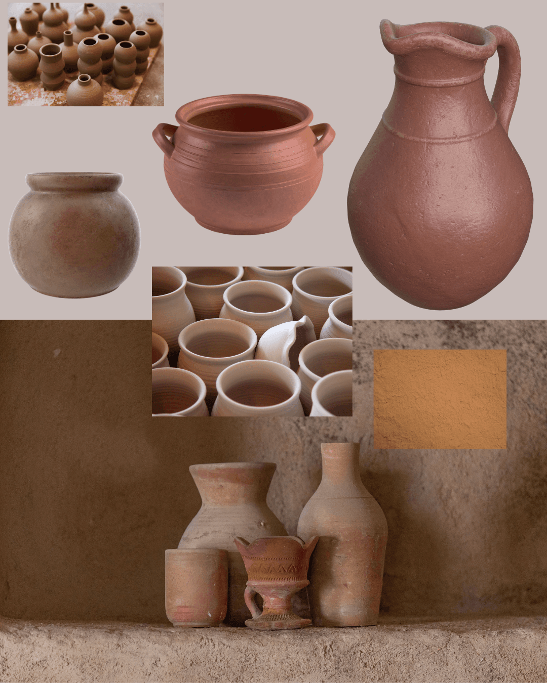 Mood board for The Earthen Study ceramic collection