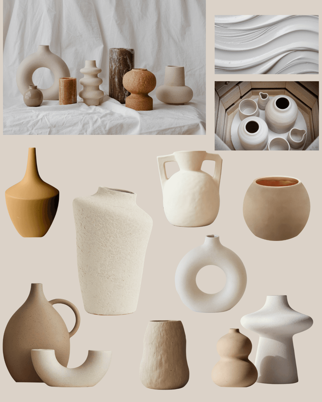 Mood board for the Pale Forms ceramic collection